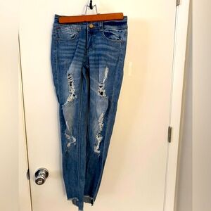 Women's Distressed Blue Jeans